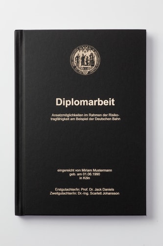 Hardcover Bindung  Hardcover schwarz mit Foliendruck gold