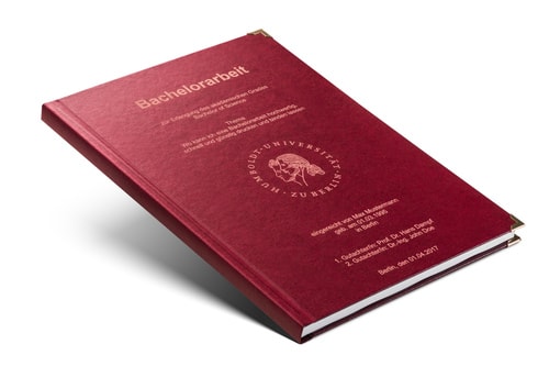 Hardcover Bindung  Hardcover rot mit Lasergravur
